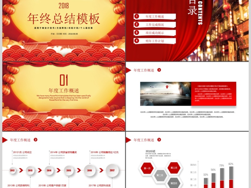 年终工作总结PPT模板