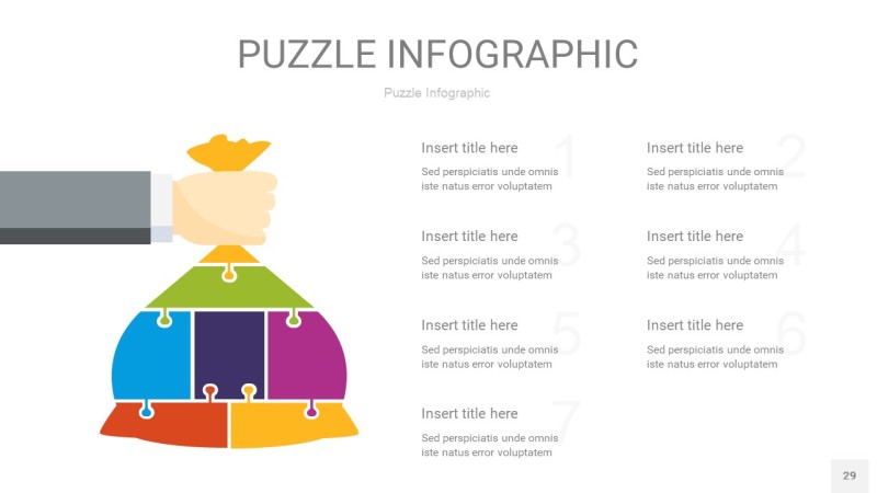 多彩拼图PPT图表29
