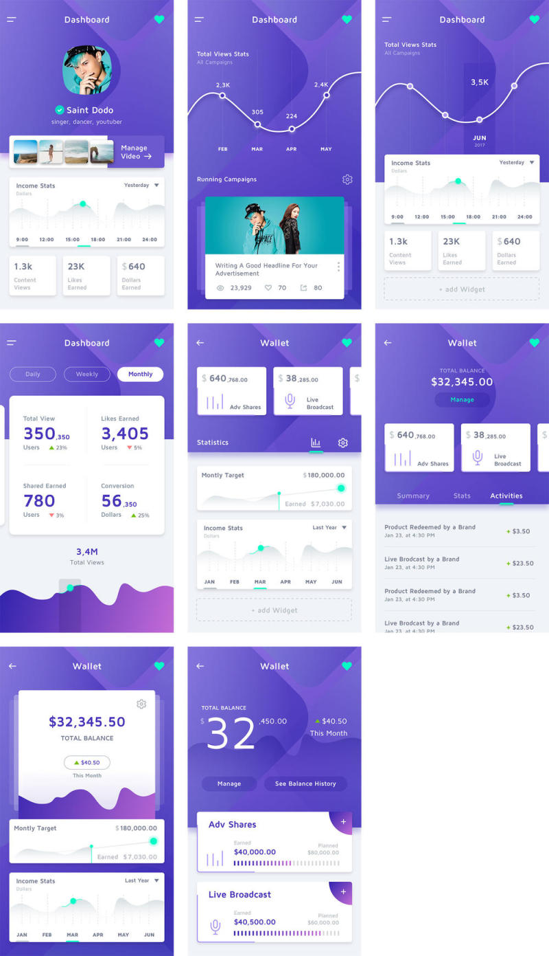 Tida 仪表板和钱包界面sketch