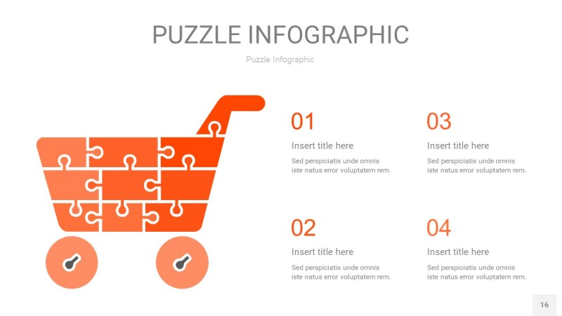 橘红色拼图PPT图表16