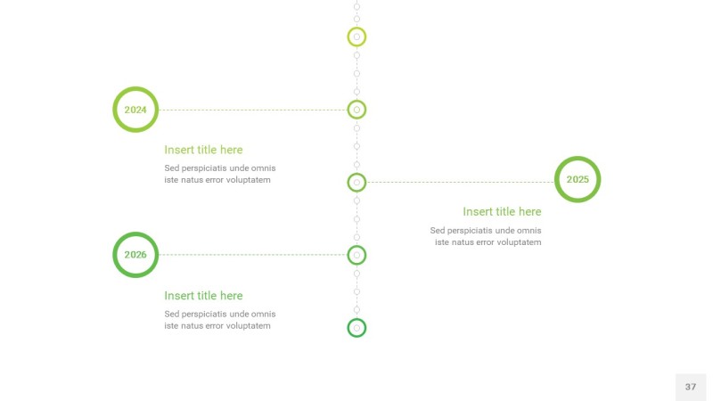 浅绿色时间轴PPT信息图37