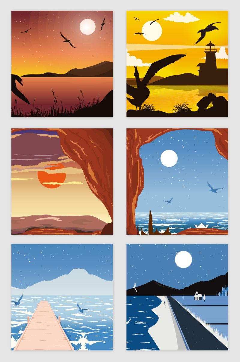 阳光海滩旅游矢量素材