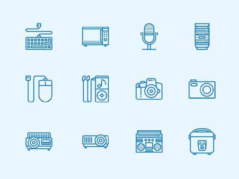 30 枚数码产品线性图标