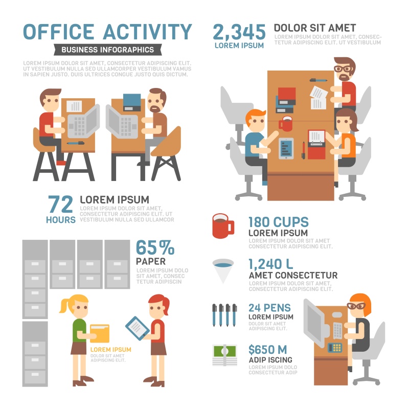 办公活动业务信息图形