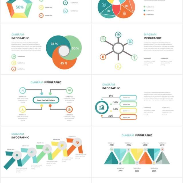 创意可视化圆形阶梯信息图表PPT素材Diagram Infographic Powerpoint Template