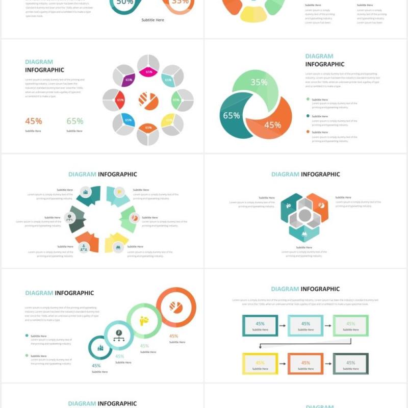 创意可视化圆形阶梯信息图表PPT素材Diagram Infographic Powerpoint Template
