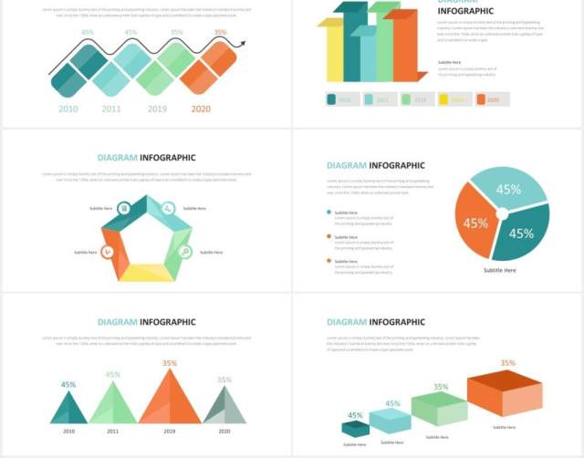 创意可视化圆形阶梯信息图表PPT素材Diagram Infographic Powerpoint Template