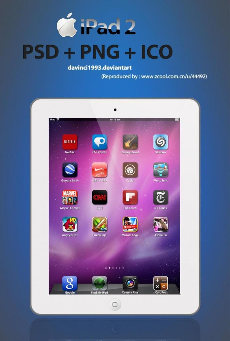 iPad2 White PSD+PNG+ICO 超精细iPad2分层PSD素材[转载][非原创]