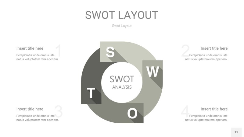 灰色SWOT图表PPT19