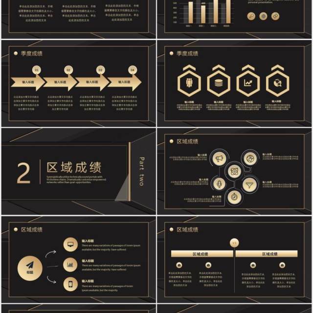 黑金高端商务工作汇报总结计划述职报告PPT模板