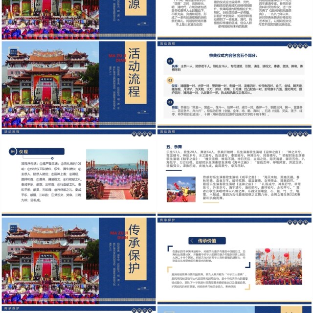 蓝色中国风非遗系列之妈祖祭典妈祖文化PPT模板 蓝色中国风非遗系列之妈祖祭典妈祖文化PPT模板