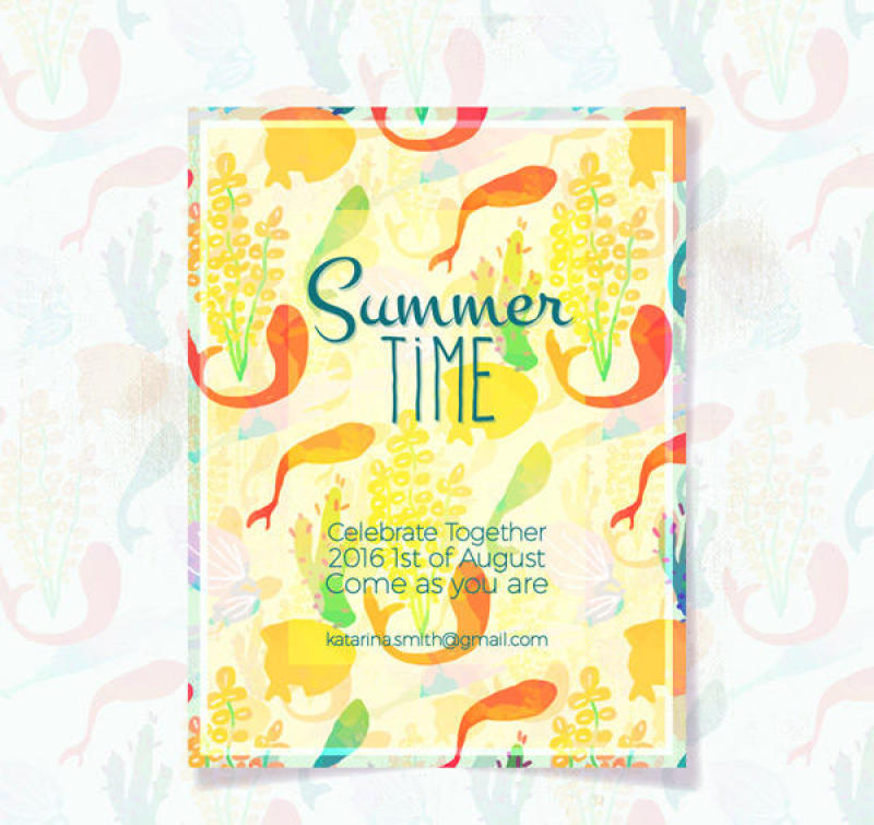 夏季派对邀请卡
