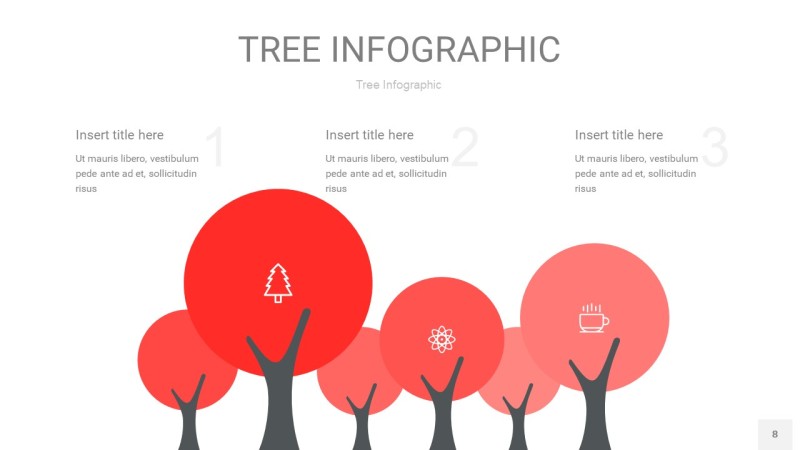 红色树状图PPT图表8