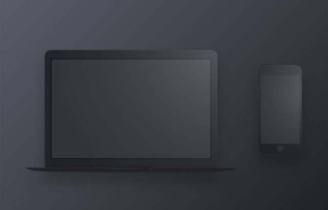 暗色 Macbook 和 iPhone 模型 暗色 Macbook 和 iPhone 模型