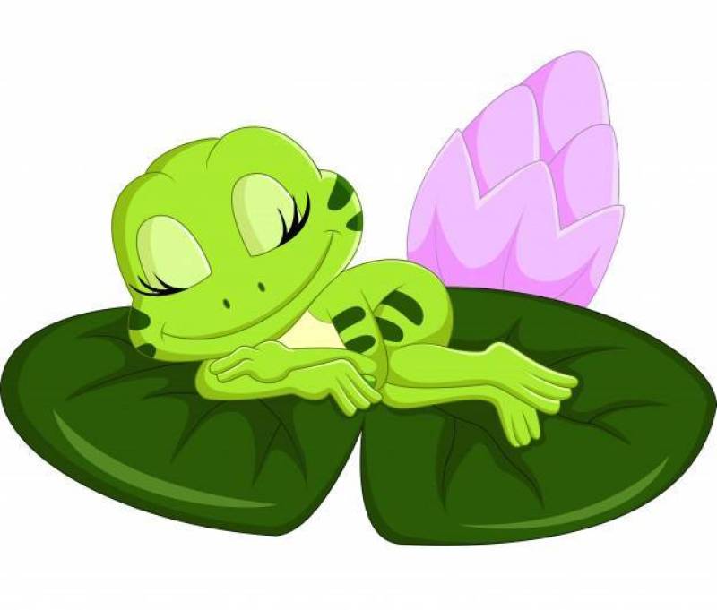 可爱的青蛙睡觉卡通