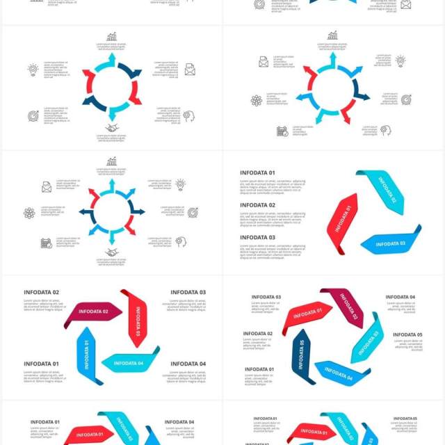 彩色箭头信息图形PPT元素素材Arrows