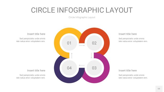 彩色圆形PPT信息图11