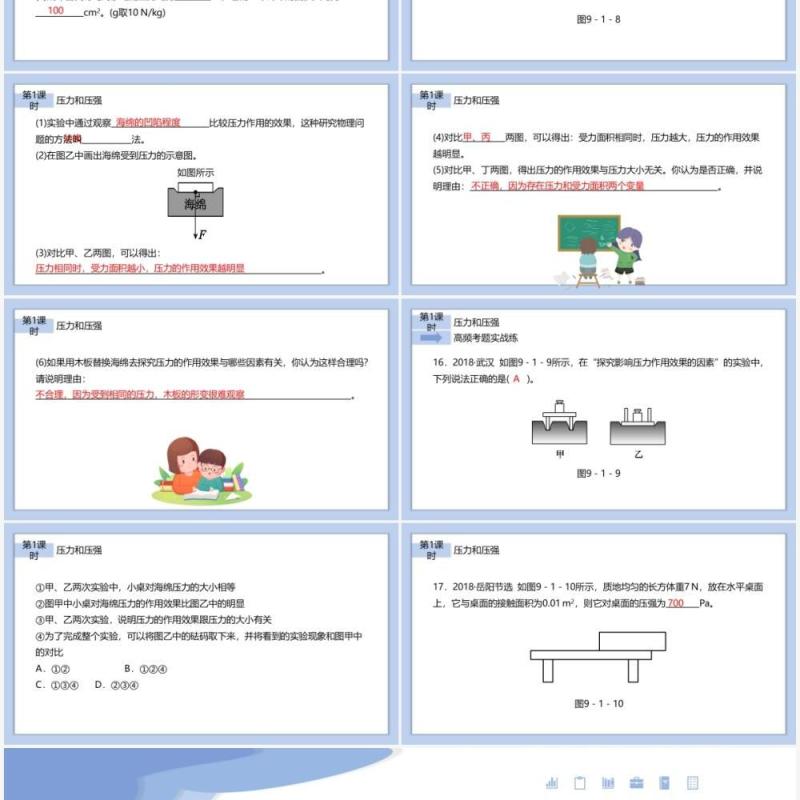 部编版八年级物理下册压力和压强课件PPT模板
