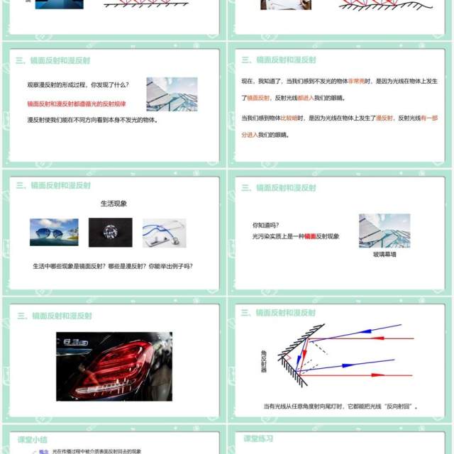 部编版五年级科学上册光的反射PPT模板