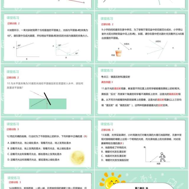 部编版五年级科学上册光的反射PPT模板