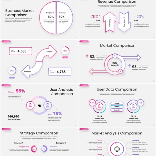 商业市场对比信息图表PPT素材模板Comparison - Infographic Presentation Template 商业市场对比信息图表PPT素材模板Comparison - Infographic Presentation Template