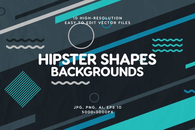 抽象的时髦造型背景AI矢量素材Abstract Hipster Shapes Backgrounds