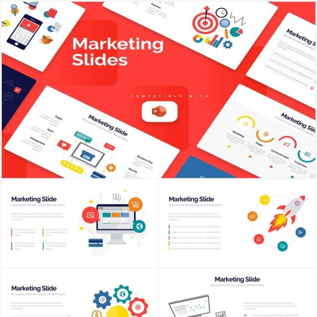 简洁创意营销活动策划PPT信息图素材Marketing Powerpoint Infographics