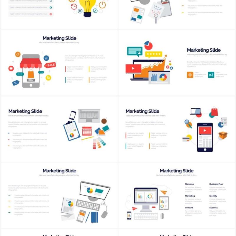 简洁创意营销活动策划PPT信息图素材Marketing Powerpoint Infographics