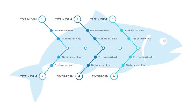 蓝色鱼骨图PPT图表-27