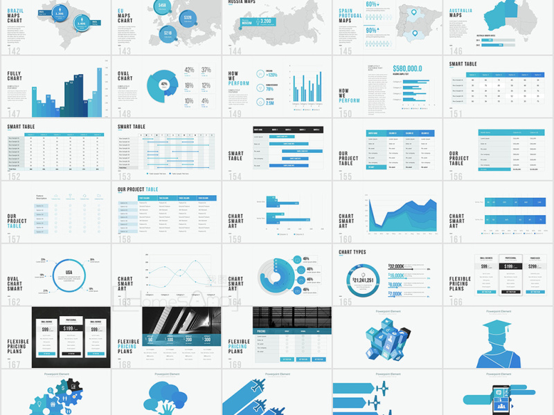 259页数据分析商务通用信息图表合集模板