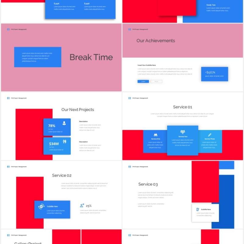 公司宣传项目管理PPT图片排版设计素材Project Management Powerpoint Template
