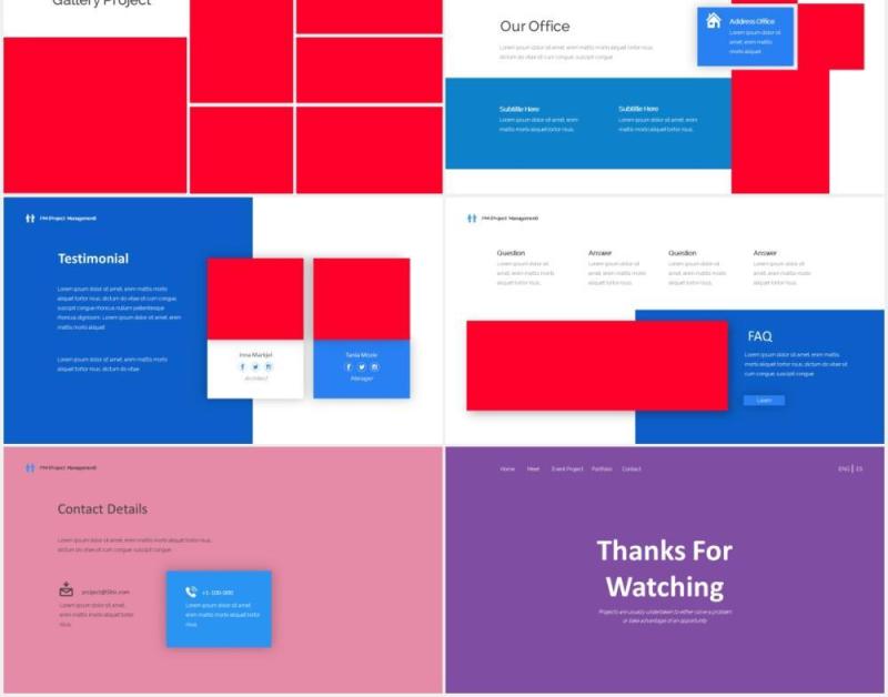 公司宣传项目管理PPT图片排版设计素材Project Management Powerpoint Template