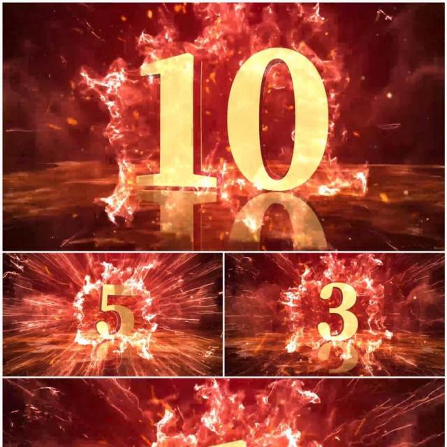 红色创意火焰年会十秒倒计时PPT模板 红色创意火焰年会十秒倒计时PPT模板