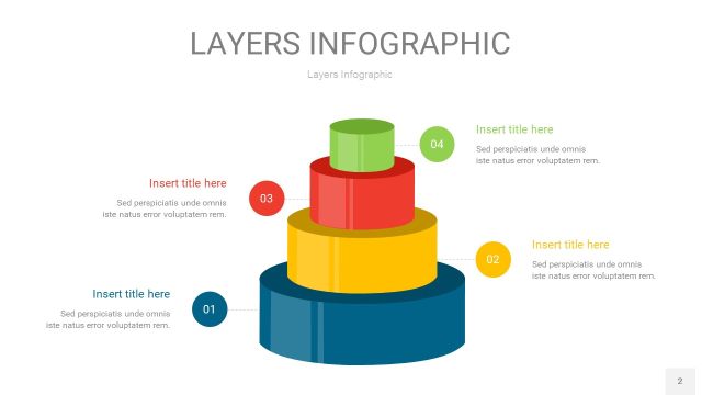 四色3D分层PPT信息图2