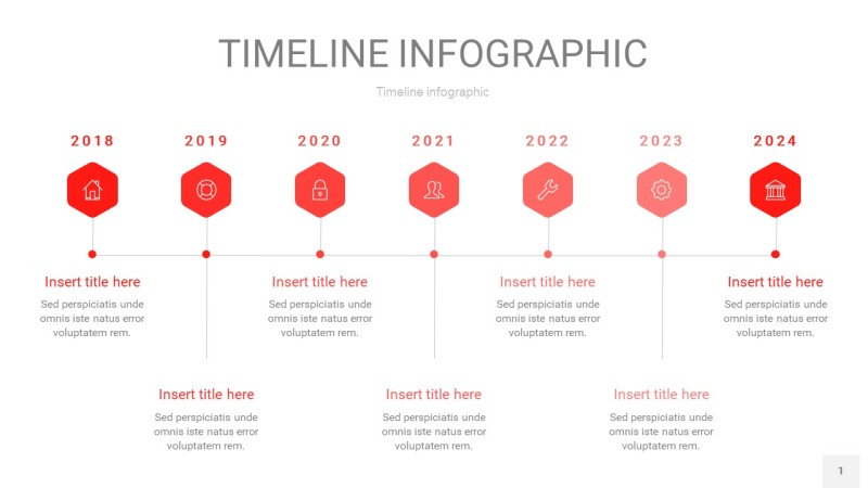 红色时间轴PPT信息图1