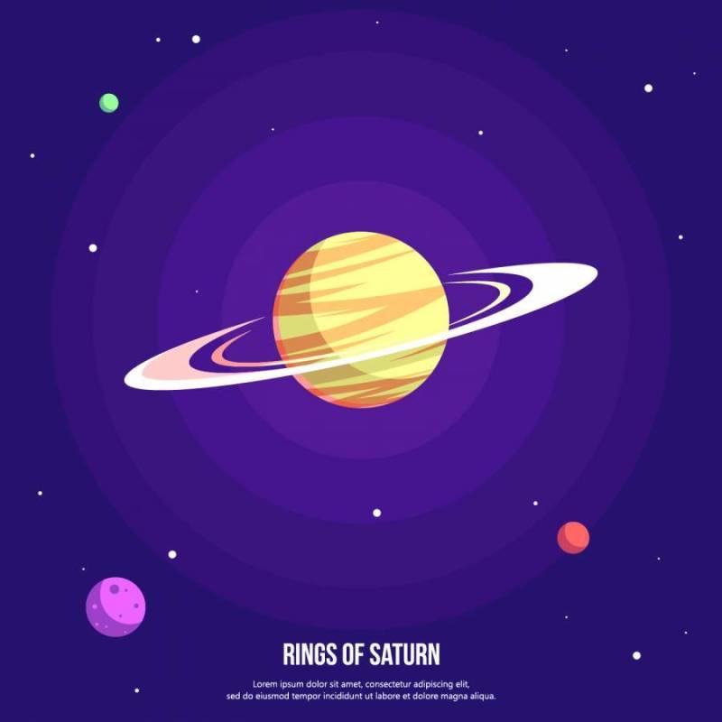 土星环形有紫色背景传染媒介的