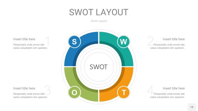 四色SWOT图表PPT10 四色SWOT图表PPT10