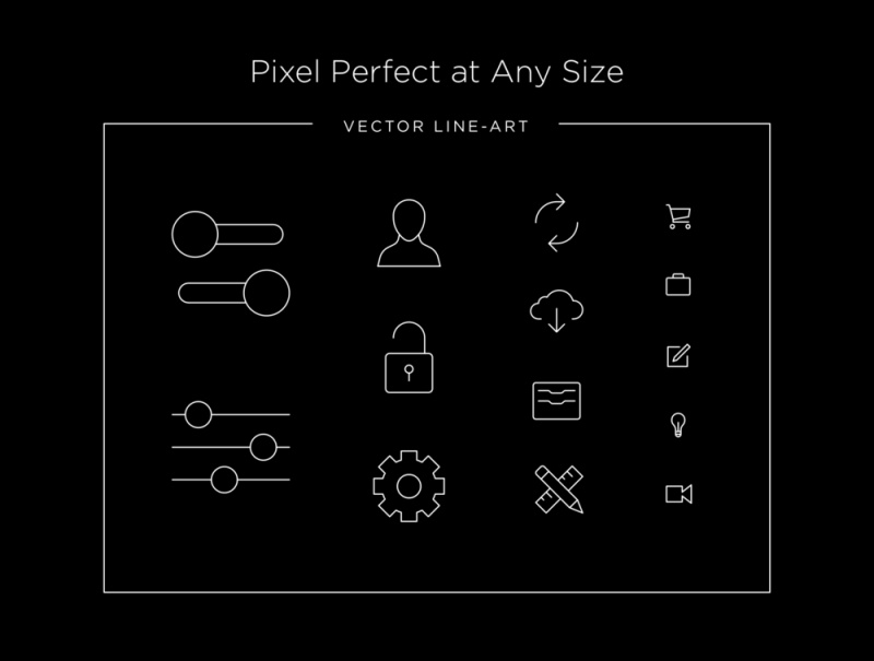 任何应用程序界面，UI和UX Essentials的标准图标集合