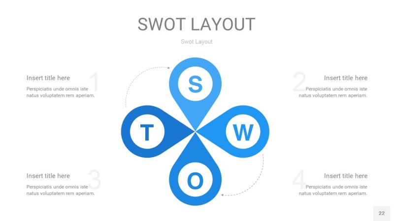 蓝色SWOT图表PPT22