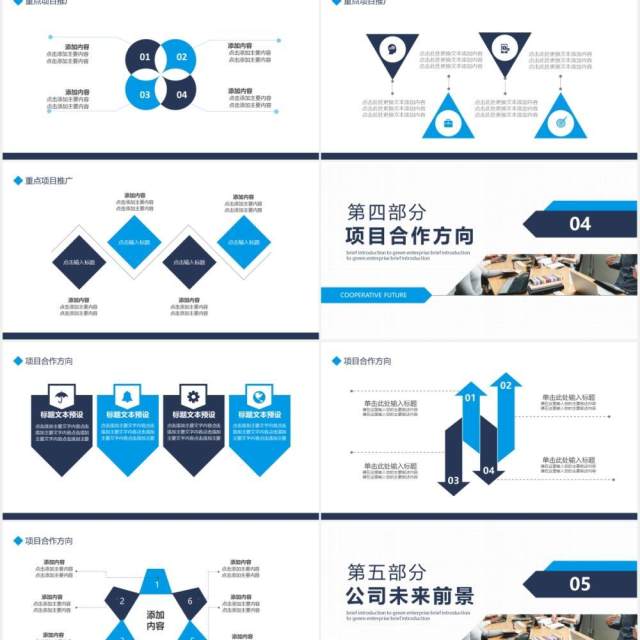 商务风公司商业项目合作企业宣传介绍动态PPT模板