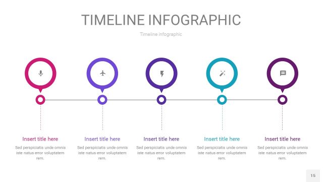 粉紫蓝色时间轴PPT信息图15