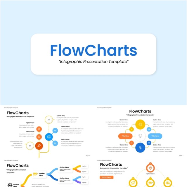 流程图结构图信息图表PPT模板Flowchart Infographic ppt