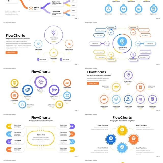 流程图结构图信息图表PPT模板Flowchart Infographic ppt