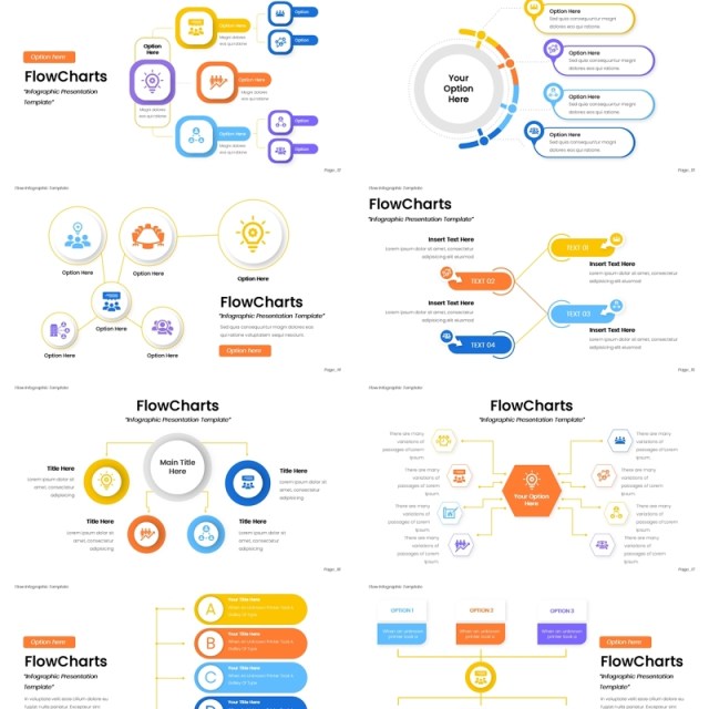 流程图结构图信息图表PPT模板Flowchart Infographic ppt