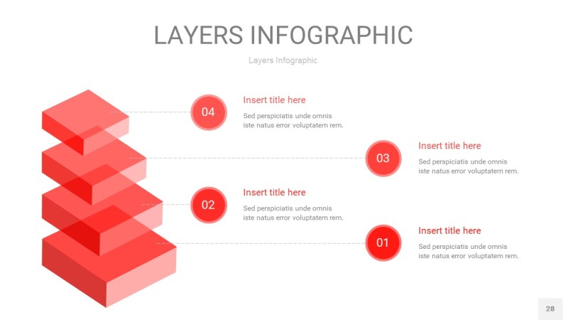 红色3D分层PPT信息图28