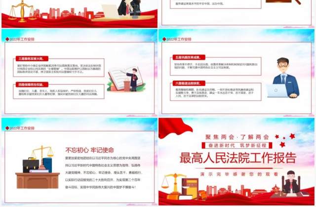 最高人民法院工作报告深入贯彻2022年全国两会精神动态PPT模板 最高人民法院工作报告深入贯彻2022年全国两会精神动态PPT模板