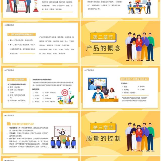 黄色插画风企业质量意识培训PPT模板 黄色插画风企业质量意识培训PPT模板