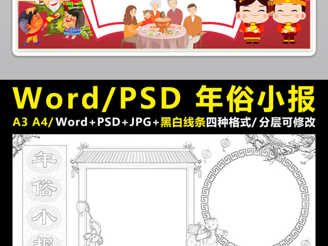 原创2019春节习俗小报新年民俗年俗手抄报猪年大吉电子小报-版权可商用 原创2019春节习俗小报新年民俗年俗手抄报猪年大吉电子小报-版权可商用