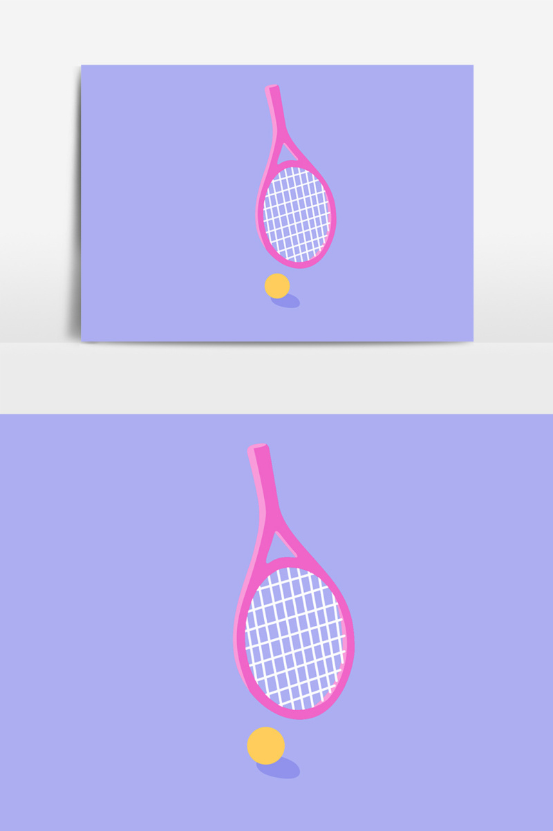 手绘卡通网球元素