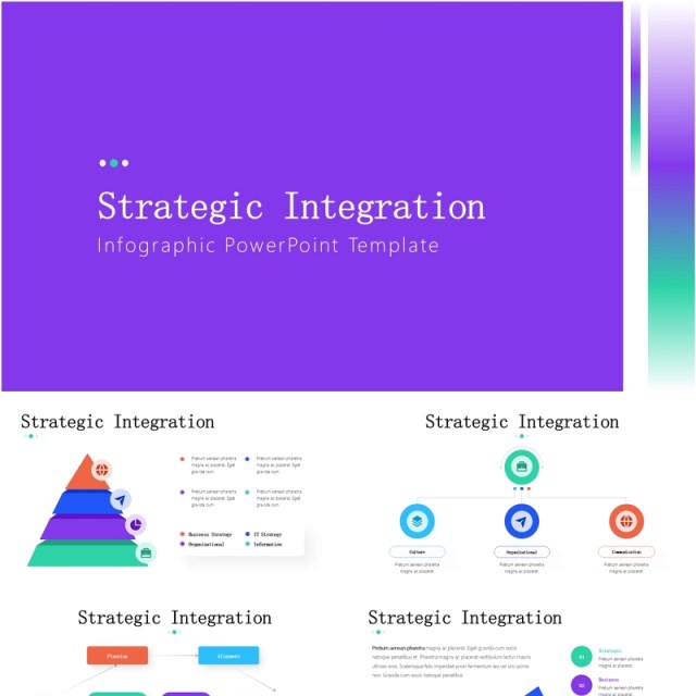 战略整合信息图PPT模板素材Strategic Integration Infographics